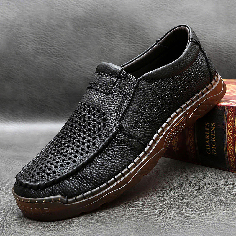 ⏰Promotion - 50% OFF🔥Men's Handmade Cowhide Hollow Breathable Loafers