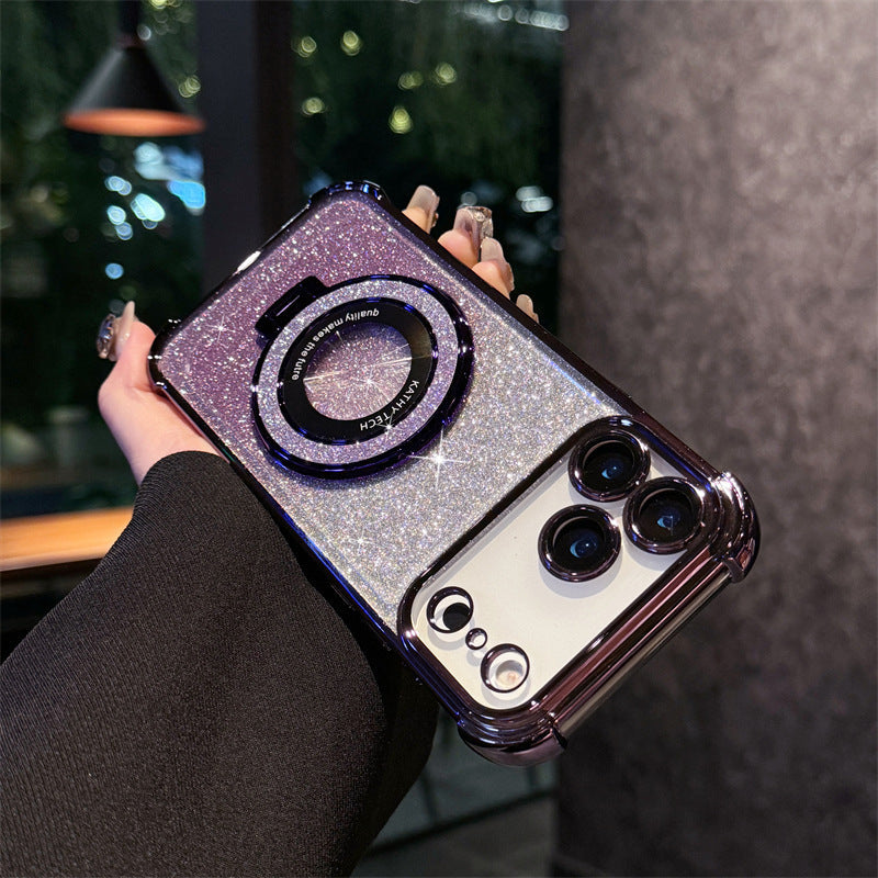 Four-corner Airbag Glitter Magnetic Phone Case (for iPhone Series)
