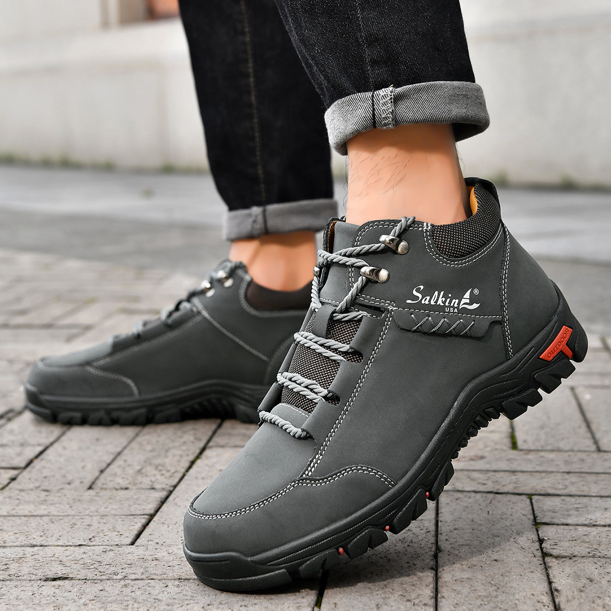⏰Limited-Time 70% OFF –Men’s Work Hiking Boots – Waterproof, Non-Slip, Puncture and Smash Resistant, Wide Toe, Arch Support – Ideal for Daily Wear and Outdoor Adventures