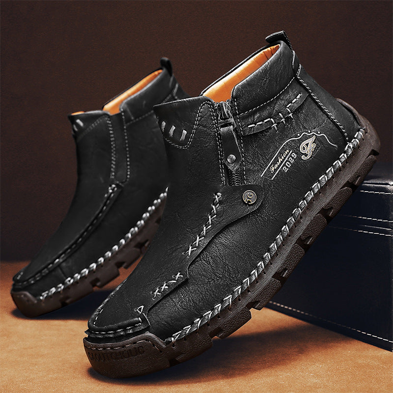 💥Last day deals 70% OFF💥Men's Casual Handmade Leather Non-slip Arch Support Boots - Prevent Foot Diseases