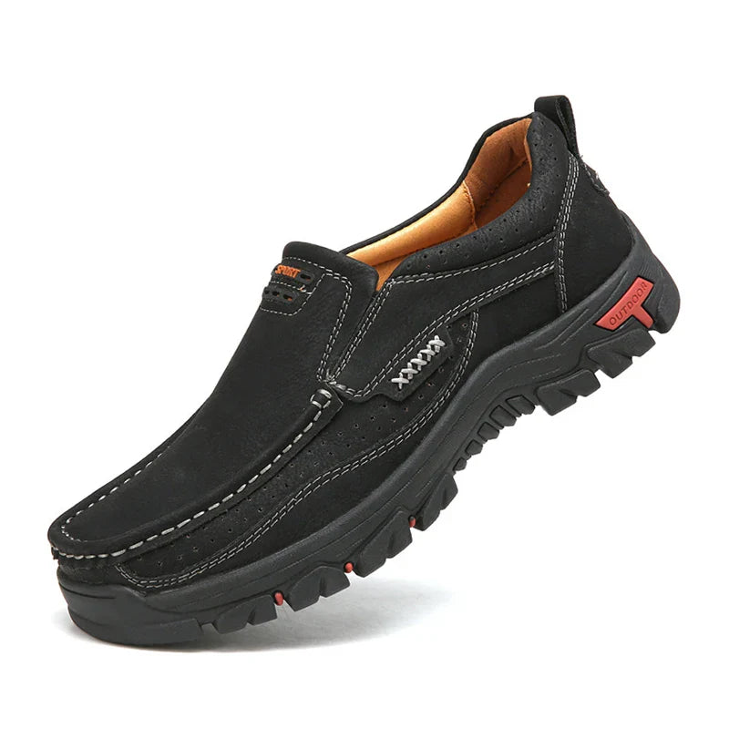 Mitchell Shoes Men's Non-slip Walking Leather Lightweight Breathable Casual Loafers