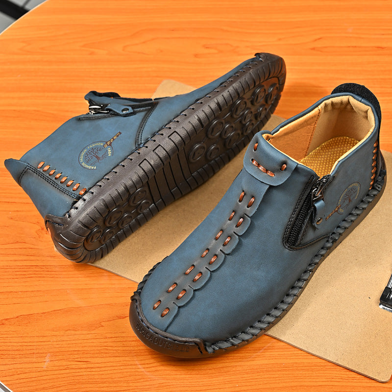 Women's Casual Fashion Non-slip Leather Medieval Slip-on Boots
