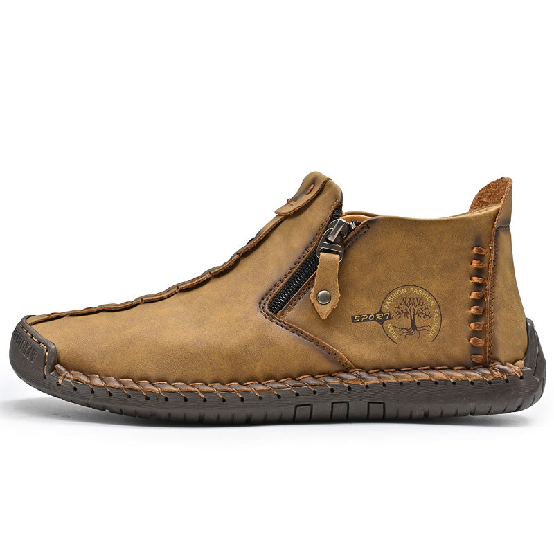 Women's Casual Fashion Non-slip Leather Medieval Slip-on Boots