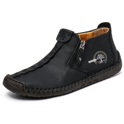 Women's Casual Fashion Non-slip Leather Medieval Slip-on Boots