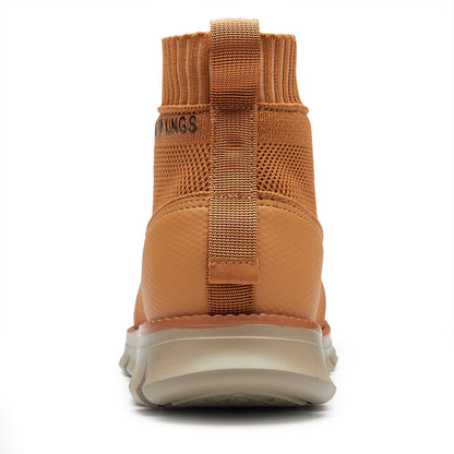 ⏰LAST DAY - 50% OFF🛒 Men’s Lightweight Knit Mid-Top Boots – Stretch Collar & Supportive Sole for Outdoor and Casual Wear