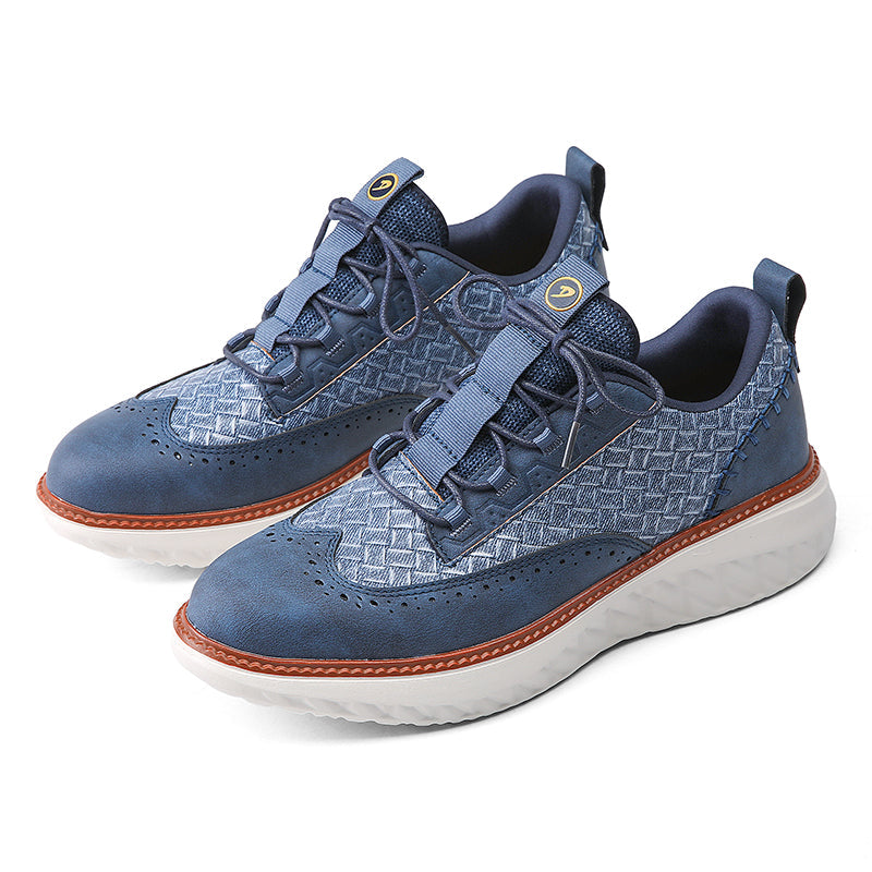 ⏰LAST DAY - 60% OFF🛒 Men’s Comfortable Lace-Up Brogue Sneakers – Ultra-Lightweight & Breathable Woven Upper, Arch Support, Wide-Toe Fit, Shock-Absorbing Sole for All-Day Comfort