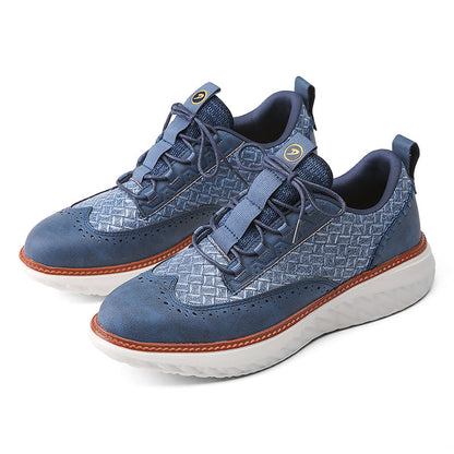 ⏰LAST DAY - 60% OFF🛒 Men’s Comfortable Lace-Up Brogue Sneakers – Ultra-Lightweight & Breathable Woven Upper, Arch Support, Wide-Toe Fit, Shock-Absorbing Sole for All-Day Comfort