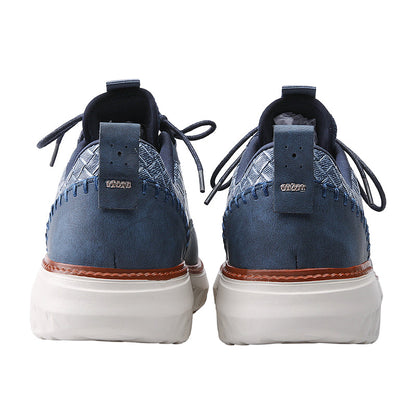 ⏰LAST DAY - 60% OFF🛒 Men’s Comfortable Lace-Up Brogue Sneakers – Ultra-Lightweight & Breathable Woven Upper, Arch Support, Wide-Toe Fit, Shock-Absorbing Sole for All-Day Comfort