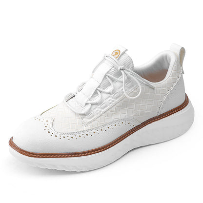⏰LAST DAY - 60% OFF🛒 Men’s Comfortable Lace-Up Brogue Sneakers – Ultra-Lightweight & Breathable Woven Upper, Arch Support, Wide-Toe Fit, Shock-Absorbing Sole for All-Day Comfort