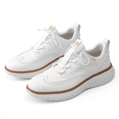 ⏰LAST DAY - 60% OFF🛒 Men’s Comfortable Lace-Up Brogue Sneakers – Ultra-Lightweight & Breathable Woven Upper, Arch Support, Wide-Toe Fit, Shock-Absorbing Sole for All-Day Comfort