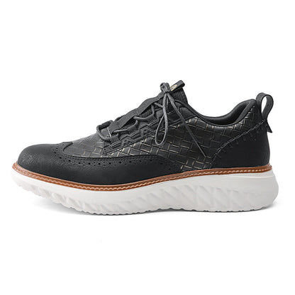 ⏰LAST DAY - 60% OFF🛒 Men’s Comfortable Lace-Up Brogue Sneakers – Ultra-Lightweight & Breathable Woven Upper, Arch Support, Wide-Toe Fit, Shock-Absorbing Sole for All-Day Comfort