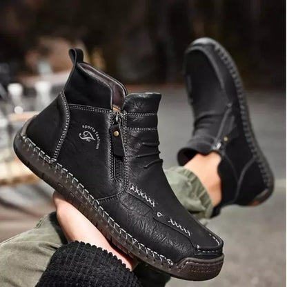 💥Last day deals💥Mens Everyday Leather Zipper Arch Support Non-Slip Boots