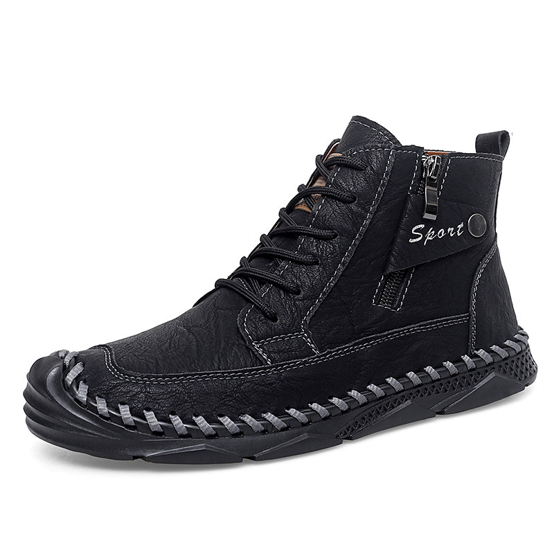 ⏰Clearance Sale-70%OFF🔥Men’s Easy-On Leather Motorcycle Boots – Lightweight Desert Style with Ankle Support & Anti-Slip Sole for Long Rides and Daily Commutes