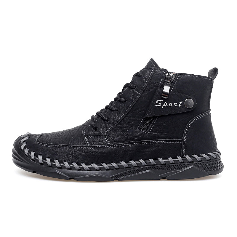 ⏰Clearance Sale-70%OFF🔥Men’s Easy-On Leather Motorcycle Boots – Lightweight Desert Style with Ankle Support & Anti-Slip Sole for Long Rides and Daily Commutes