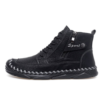 ⏰Clearance Sale-70%OFF🔥Men’s Easy-On Leather Motorcycle Boots – Lightweight Desert Style with Ankle Support & Anti-Slip Sole for Long Rides and Daily Commutes