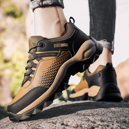 (⏰Limited Time Sale 70% OFF) Men's Wear Resistant Waterproof Non-slip Anti-skid Anti-puncture Hiking Shoes Orthopedic Wide Toe Arch Support Walking Shoes