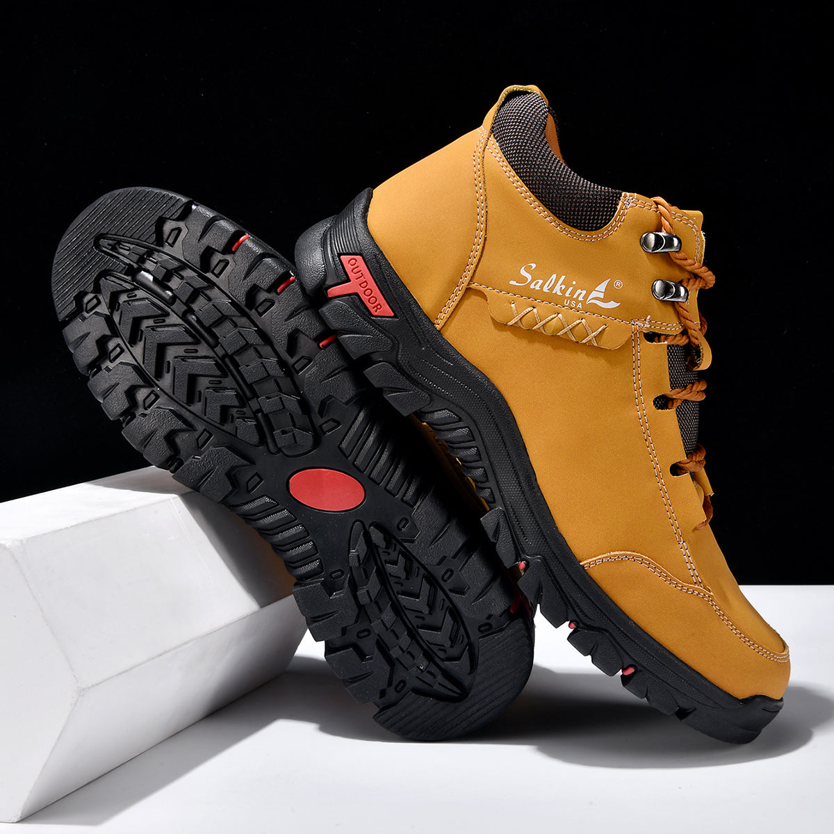 ⏰Limited-Time 70% OFF –Men’s Work Hiking Boots – Waterproof, Non-Slip, Puncture and Smash Resistant, Wide Toe, Arch Support – Ideal for Daily Wear and Outdoor Adventures