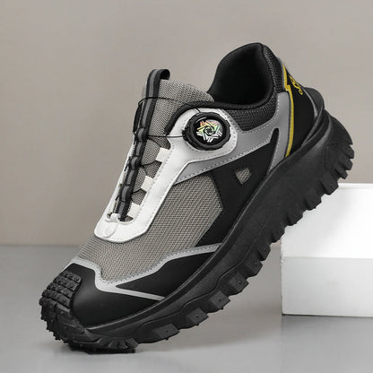 HOT SALE!Men's Work Hiking Shoes, Waterproof Safety Outdoor Boots with Wide Toe, Arch Support, Shock-Absorbing Sole, Puncture & Smash Resistant