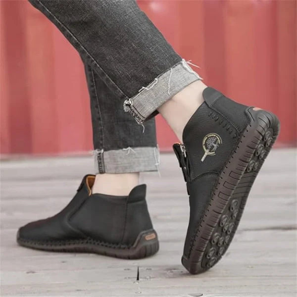Women's Casual Fashion Non-slip Leather Medieval Slip-on Boots