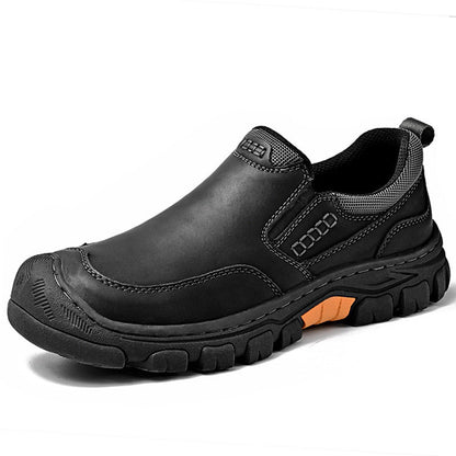 ⏰Promotion - 50% OFF🔥GARB® Men's Wide Toe Slip-On Leather Loafers | Arch Support & Anti-Collision Outdoor Shoes