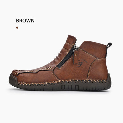 💥Last day deals💥Mens Everyday Leather Zipper Arch Support Non-Slip Boots
