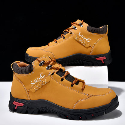 ⏰Limited-Time 70% OFF –Men’s Work Hiking Boots – Waterproof, Non-Slip, Puncture and Smash Resistant, Wide Toe, Arch Support – Ideal for Daily Wear and Outdoor Adventures