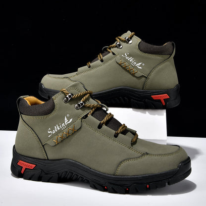 ⏰Limited-Time 70% OFF –Men’s Work Hiking Boots – Waterproof, Non-Slip, Puncture and Smash Resistant, Wide Toe, Arch Support – Ideal for Daily Wear and Outdoor Adventures