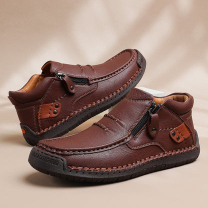 ⏰Last Day! 50% OFF 🔥Men's Handcrafted Genuine Leather Boots with Arch Support & Wide Toe Box