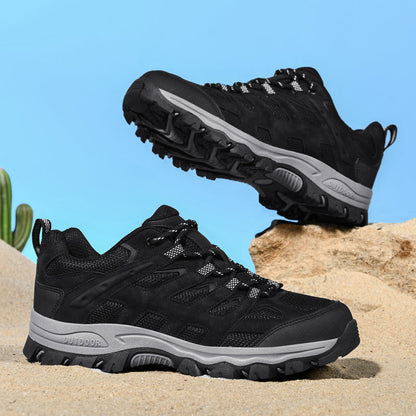 ⏰Limited Time 60% OFF🛒 Men's Outdoor Hiking Shoes – Breathable Waterproof Low-Cut Walking Shoes with Non-Slip Traction, Abrasion-Proof Build & Orthopedic Wide Toe Arch Support