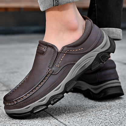 ⏰Promotion 50% OFF - Men's Orthopedic Walking Shoes Genuine Leather Slip On Loafers
