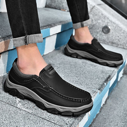 ⏰Promotion 50% OFF - Men's Orthopedic Walking Shoes Genuine Leather Slip On Loafers