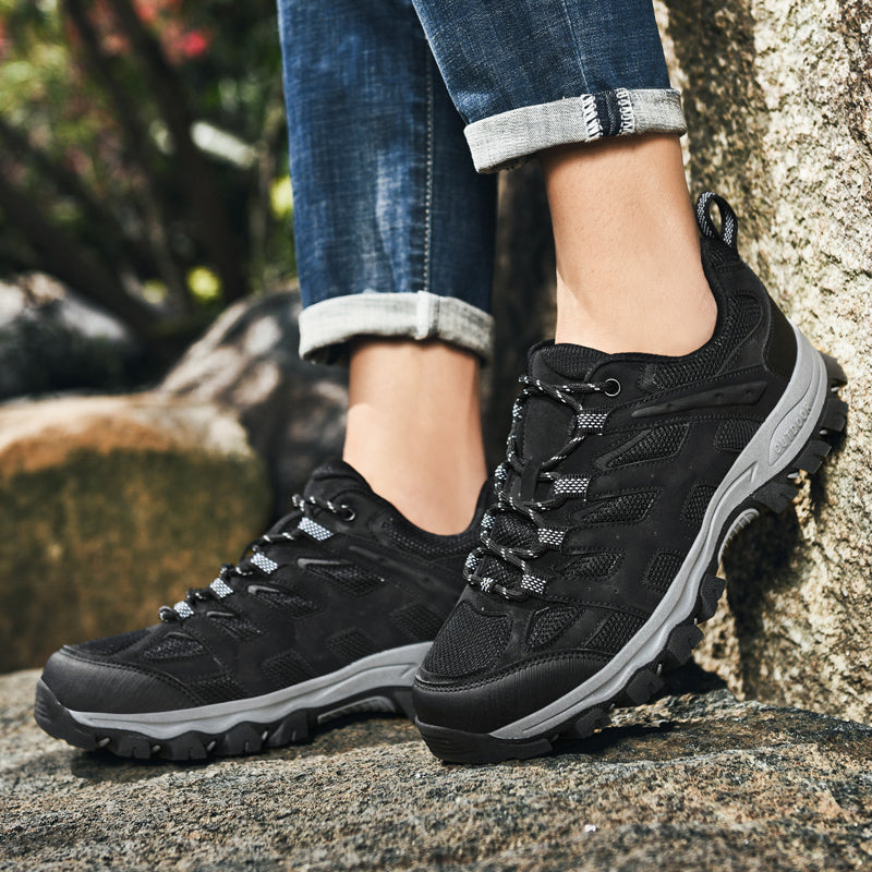 ⏰Limited Time 60% OFF🛒 Men's Outdoor Hiking Shoes – Breathable Waterproof Low-Cut Walking Shoes with Non-Slip Traction, Abrasion-Proof Build & Orthopedic Wide Toe Arch Support