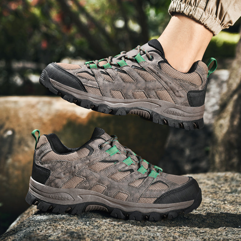 ⏰Limited Time 60% OFF🛒 Men's Outdoor Hiking Shoes – Breathable Waterproof Low-Cut Walking Shoes with Non-Slip Traction, Abrasion-Proof Build & Orthopedic Wide Toe Arch Support