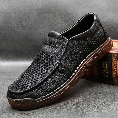 ⏰Promotion - 50% OFF🔥Men's Handmade Cowhide Hollow Breathable Loafers