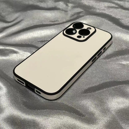 Simple Pure Pigment Leather iPhone Case