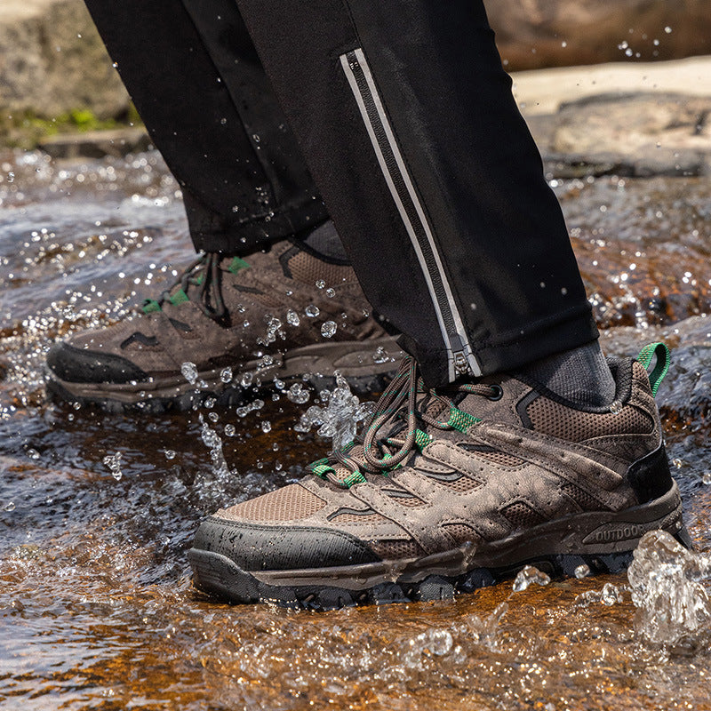 ⏰Limited Time 60% OFF🛒 Men's Outdoor Hiking Shoes – Breathable Waterproof Low-Cut Walking Shoes with Non-Slip Traction, Abrasion-Proof Build & Orthopedic Wide Toe Arch Support