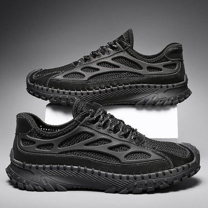 ⏰Limited Time 50% OFF🛒Men's Lace-Up Orthopedic Leather Hiking Shoes – Breathable Mesh, Durable Rubber Sole, Lightweight & Supportive
