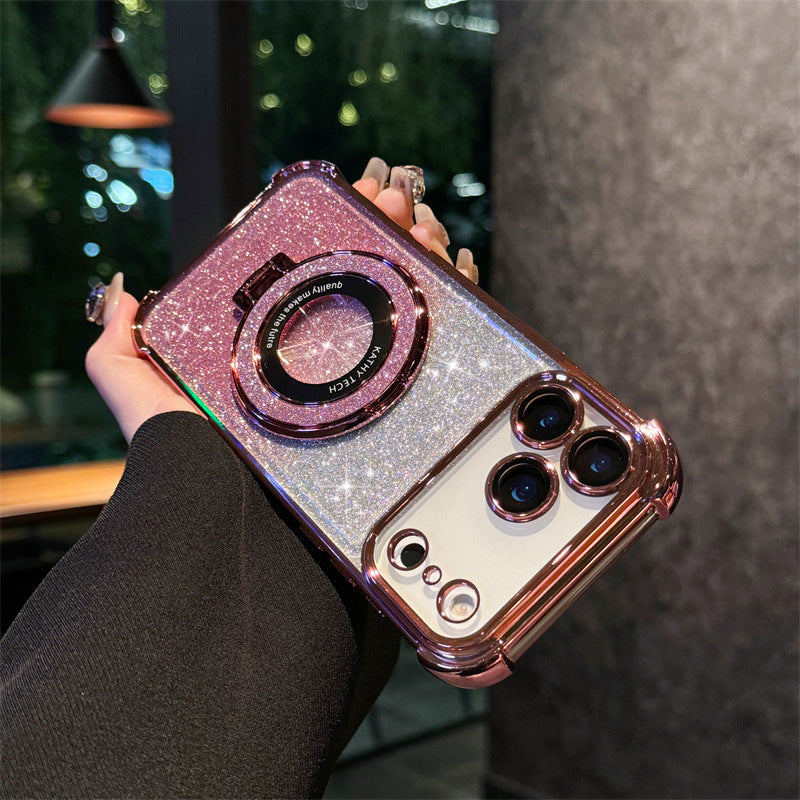Four-corner Airbag Glitter Magnetic Phone Case (for iPhone Series)