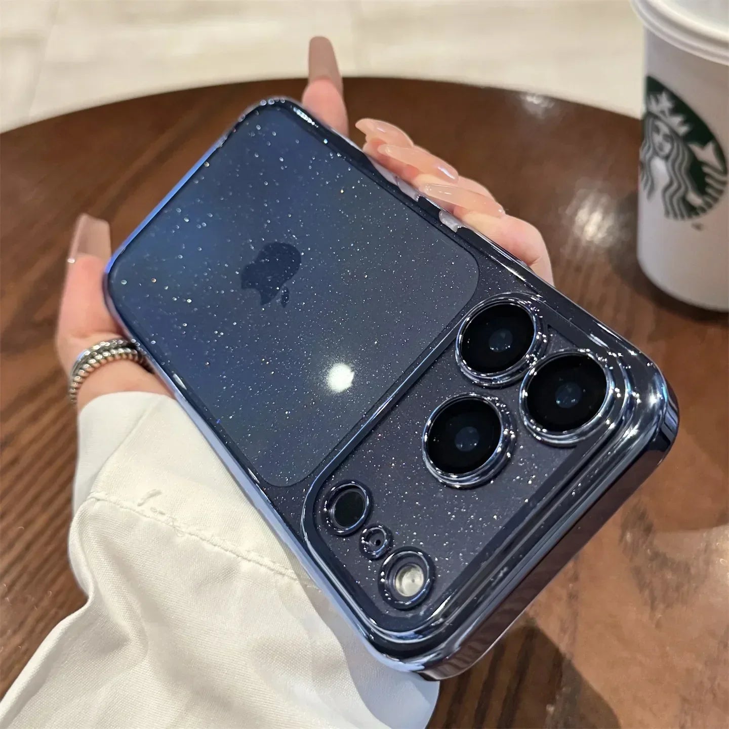 Luxury Glitter Hard Plating Clear Case for iPhone 14 15 16 17