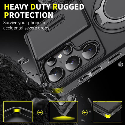 Shockproof Magnetic Samsung Case with Camera Cover & Kickstand