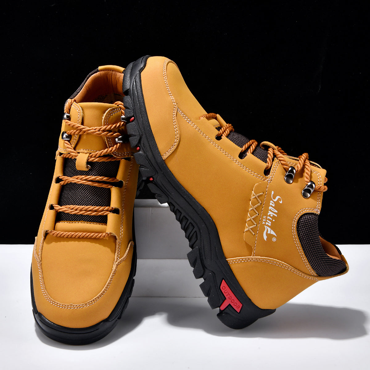 ⏰Limited-Time 70% OFF –Men’s Work Hiking Boots – Waterproof, Non-Slip, Puncture and Smash Resistant, Wide Toe, Arch Support – Ideal for Daily Wear and Outdoor Adventures