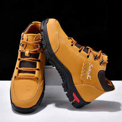⏰Limited-Time 70% OFF –Men’s Work Hiking Boots – Waterproof, Non-Slip, Puncture and Smash Resistant, Wide Toe, Arch Support – Ideal for Daily Wear and Outdoor Adventures