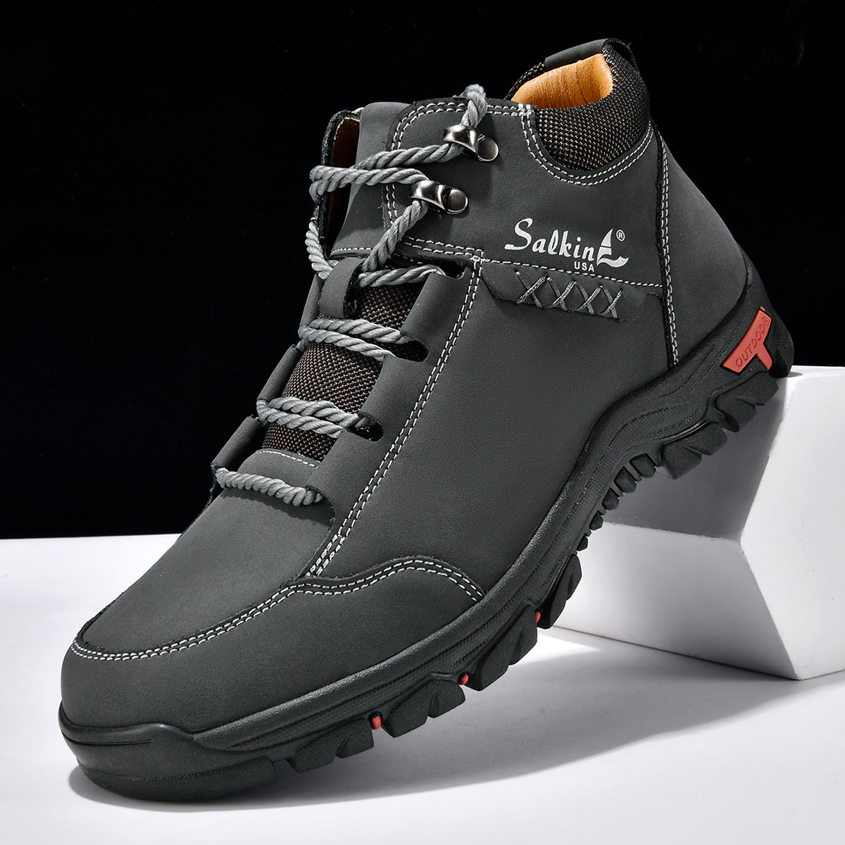 ⏰Limited-Time 70% OFF –Men’s Work Hiking Boots – Waterproof, Non-Slip, Puncture and Smash Resistant, Wide Toe, Arch Support – Ideal for Daily Wear and Outdoor Adventures