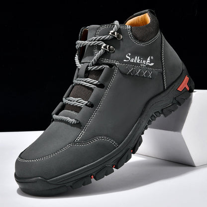 ⏰Limited-Time 70% OFF –Men’s Work Hiking Boots – Waterproof, Non-Slip, Puncture and Smash Resistant, Wide Toe, Arch Support – Ideal for Daily Wear and Outdoor Adventures