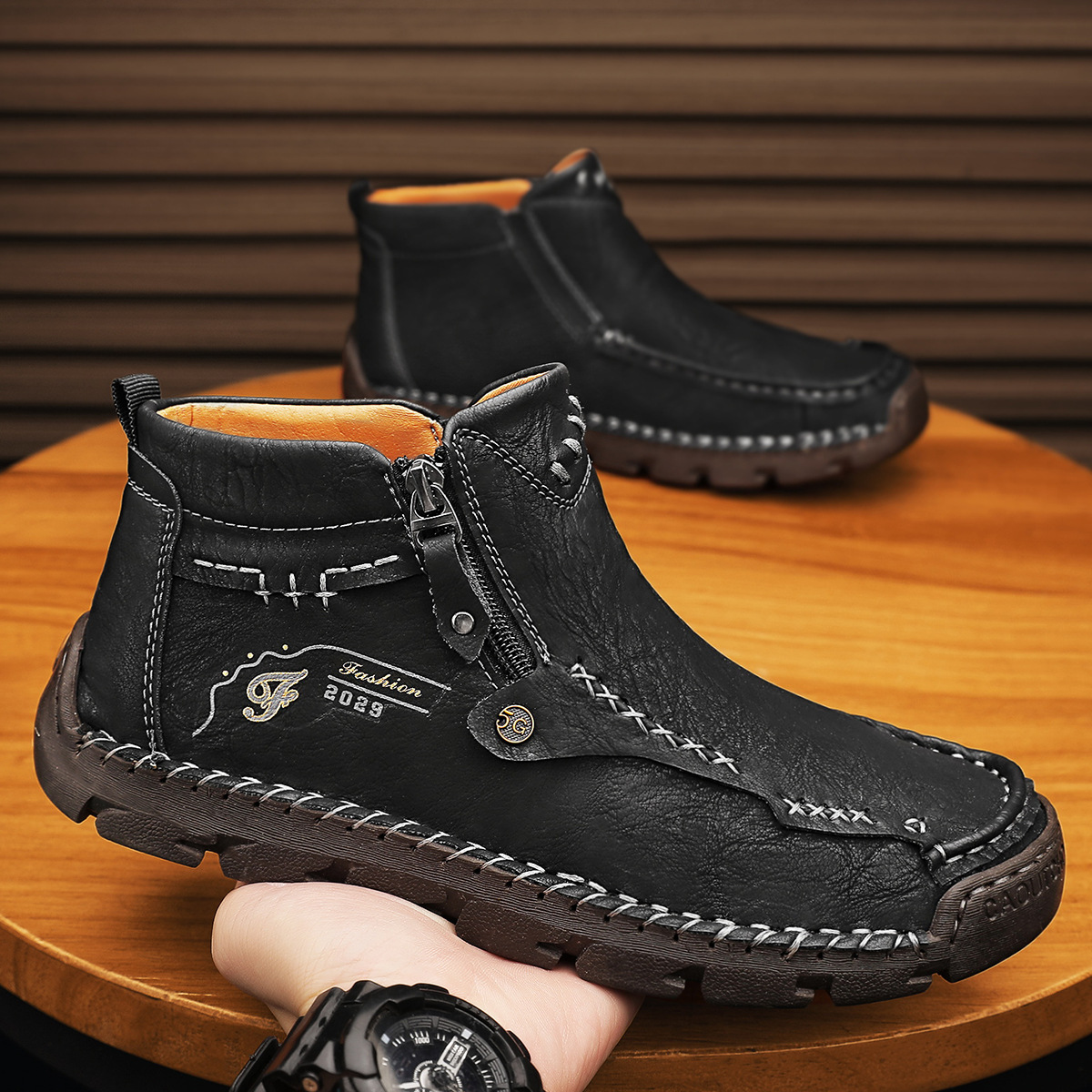💥Last day deals 70% OFF💥Men's Casual Handmade Leather Non-slip Arch Support Boots - Prevent Foot Diseases