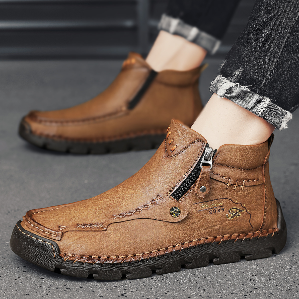 💥Last day deals 70% OFF💥Men's Casual Handmade Leather Non-slip Arch Support Boots - Prevent Foot Diseases