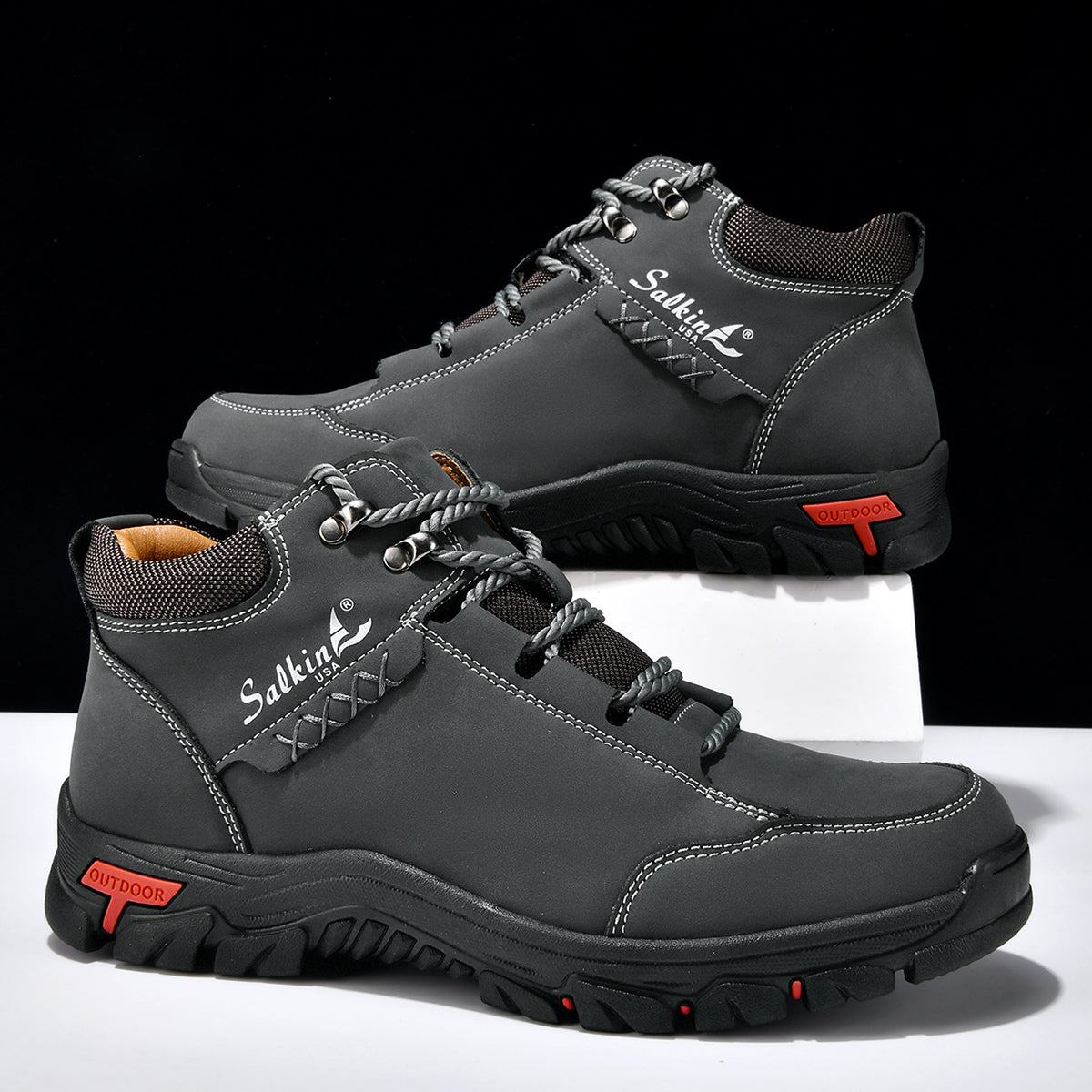 ⏰Limited-Time 70% OFF –Men’s Work Hiking Boots – Waterproof, Non-Slip, Puncture and Smash Resistant, Wide Toe, Arch Support – Ideal for Daily Wear and Outdoor Adventures