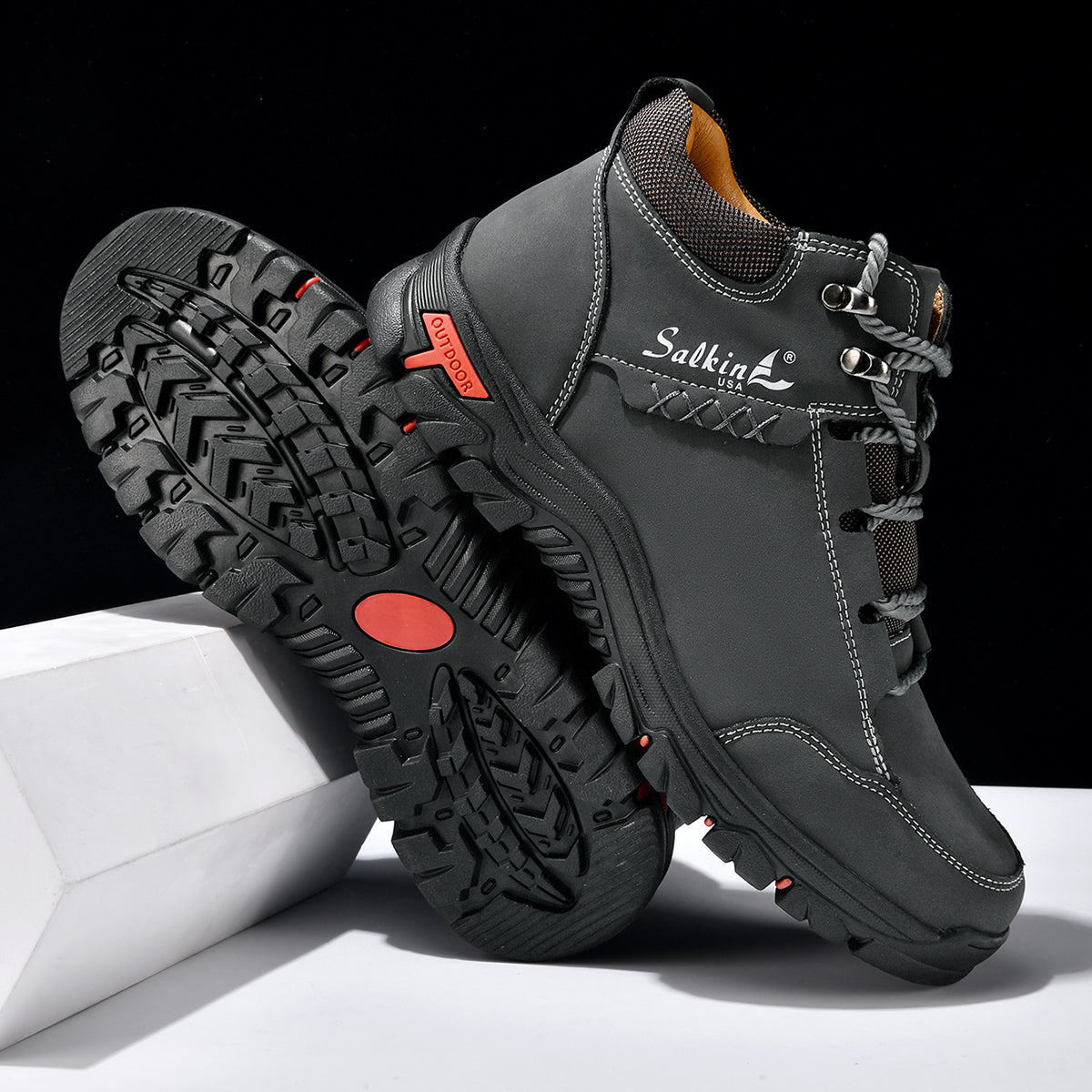 ⏰Limited-Time 70% OFF –Men’s Work Hiking Boots – Waterproof, Non-Slip, Puncture and Smash Resistant, Wide Toe, Arch Support – Ideal for Daily Wear and Outdoor Adventures