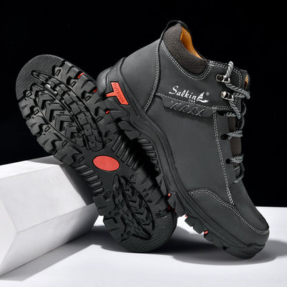 ⏰Limited-Time 70% OFF –Men’s Work Hiking Boots – Waterproof, Non-Slip, Puncture and Smash Resistant, Wide Toe, Arch Support – Ideal for Daily Wear and Outdoor Adventures