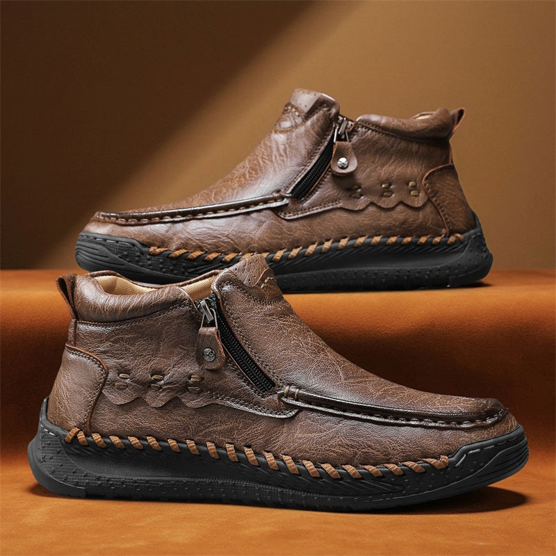 ⏰Limited Time Sale 70% OFF – Men’s Retro Leather Zip Boots